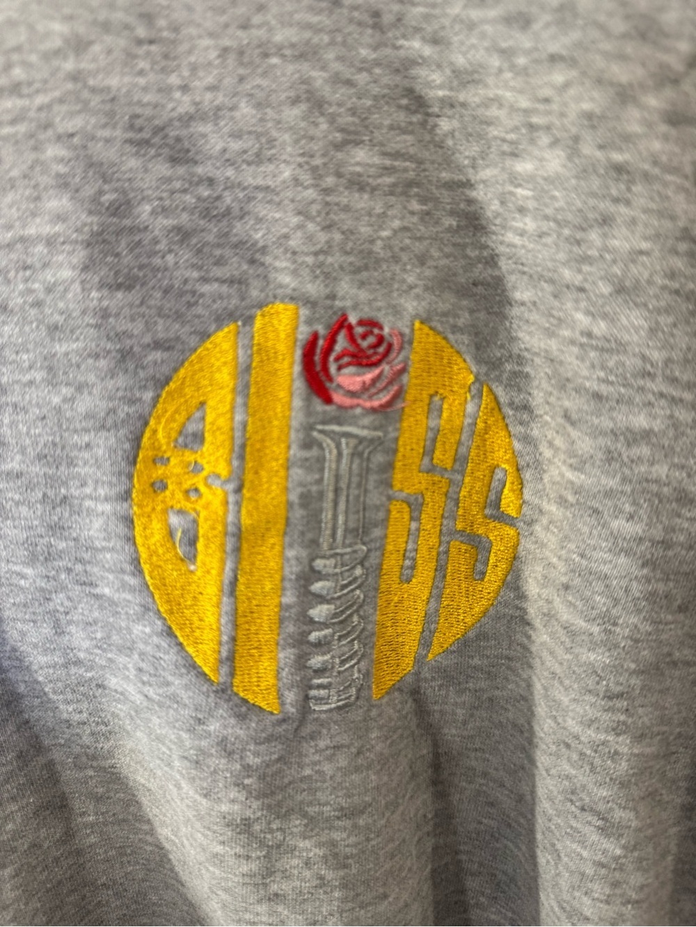 Men's Light Gray Pullover Hoodie with Small Yellow Accent - Picture 2 of 4